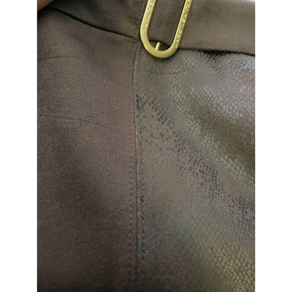 Marc Andrew Marc Womens Expresso Embossed Croc Print a Line Skirt Brown XL NEW - Picture 9 of 9